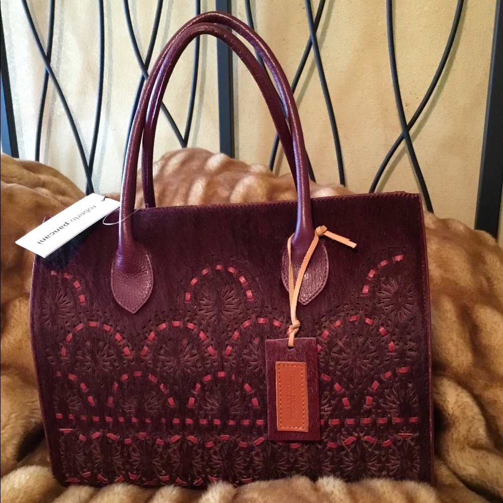 Gorgeous Roberto Pancani Leather Calf Hair Bag